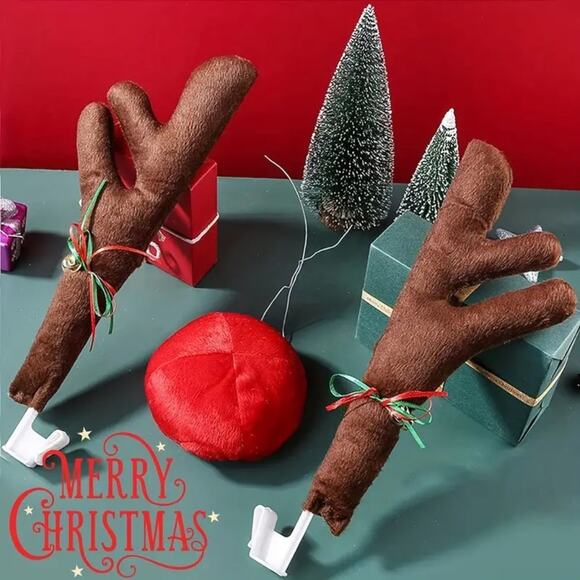 Reindeer Antlers & Nose for your Holiday Car Bicycle or Motorcycle - Picture 4 of 7